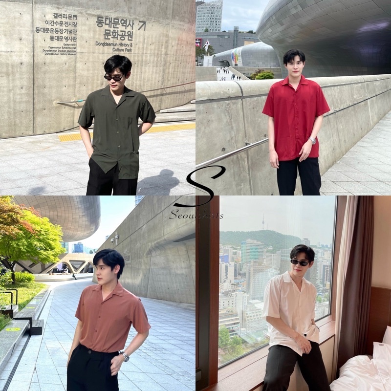 เสื้อเชิ้ตเกาหลี แขนสั้น

